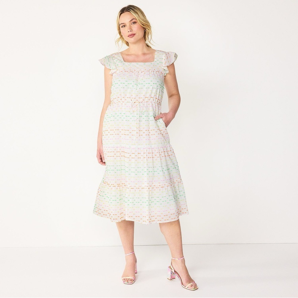 DRAPER JAMES RSVP 100% Cotton Print Midi Sun Dress Size XXL